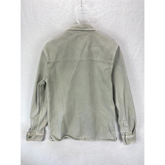 ZARA Denim Shirt Jacket Men’s Size S Light Gray Distressed Casual Button Up - Picture 11 of 12